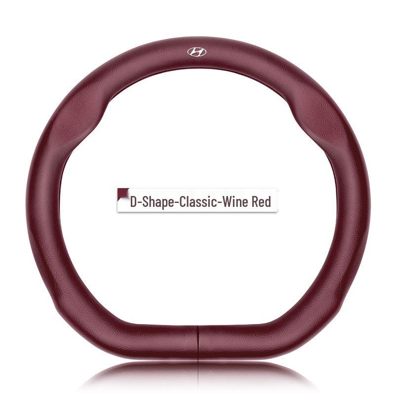 Premium Genuine Leather Steering Wheel Cover for Modern Cars: Mistra, Tucson, Santa Fe, Reina, IX35, IX25, Elantra, Langdong