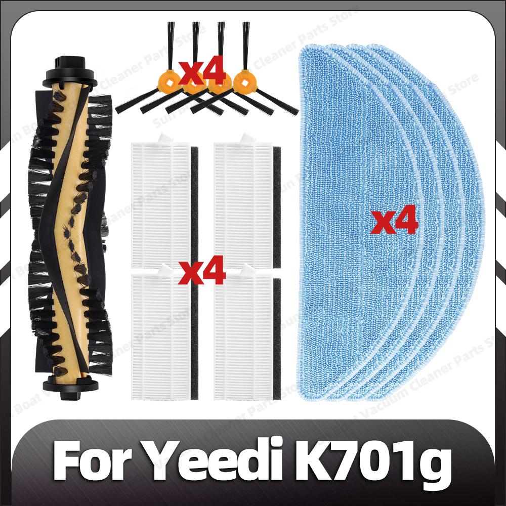 Compatible for Yeedi K701g Replacement Main Roller Side Brush HEPA Filter Mop Pads Spare Parts Accessories