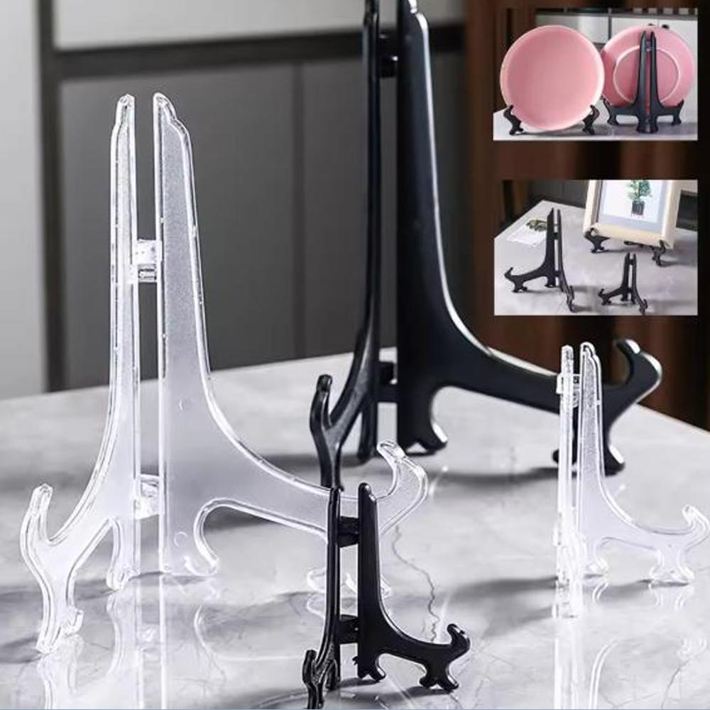 Plastic Easel Plate Display Stand Photo Picture Frame Holder for Wedding Party Desktop Decoration Folding Phone Book Racks