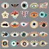 50-Piece Horror Demon Eye Halloween Waterproof Sticker Set for Notebooks