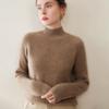 New Arrival: Women's Ribbed Cashmere Sweater - Twelve-Needle Design with Half-High Collar for Comfortable Autumn and Winter Wear