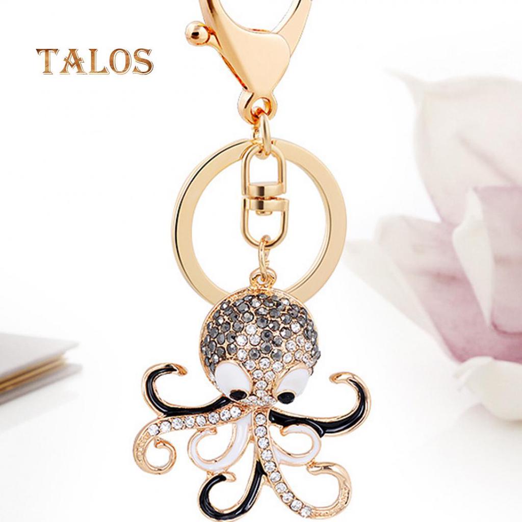Lovely Cartoon Octopus Pendant Key Chain Keychain Ring Bag Purse Wallet Decor Suspension Trinket
