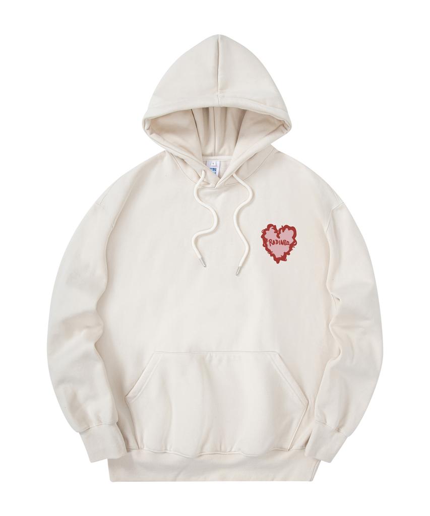 Fluffy Heart Bear Hood Cream