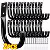 2Sets Heavy Duty Garage J-shaped Hook with Screws Wall-mounted Garage Storage Hooks Door Wall Storage Racks
