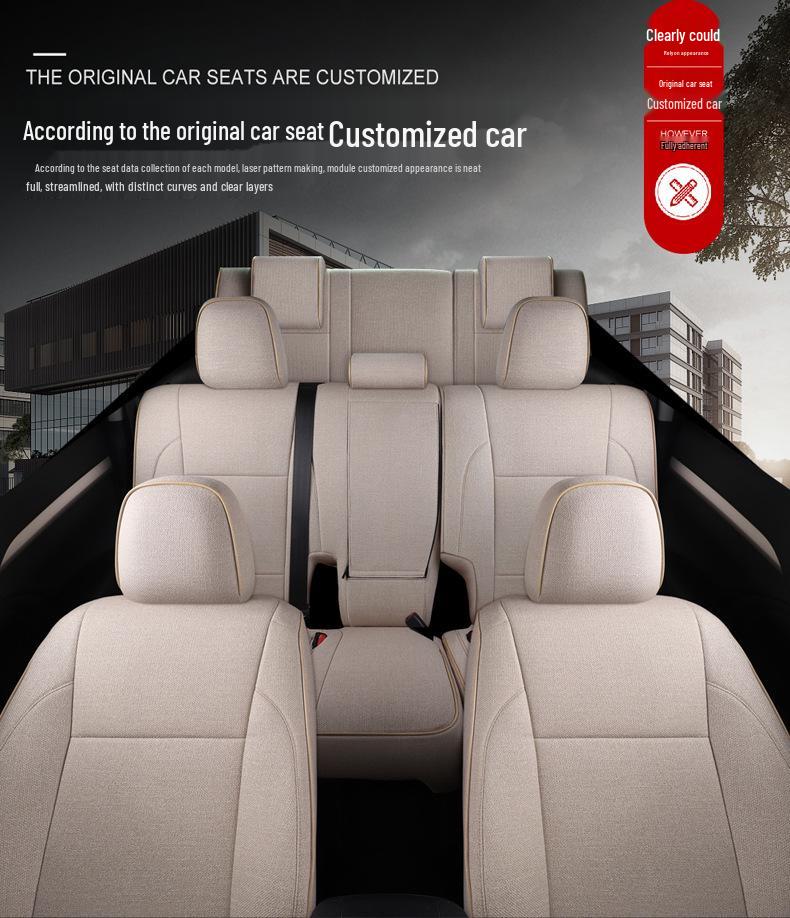 Toyota Highlander Seat Cover: Universal Linen Cushion for 5-7 Seats, All-Season Use