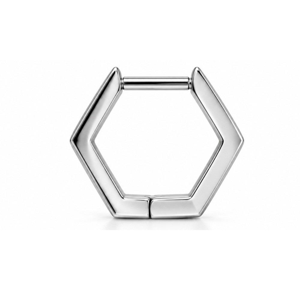 Straight Pin Hexagon Ear Hanger G23 Titanium Earrings New Stud earrings Women