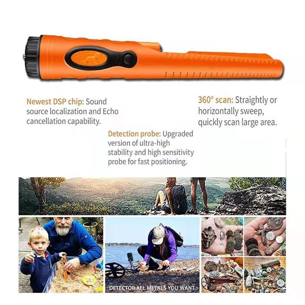 High Sensitivity Waterproof Handheld Metal Detector Treasure Locator Stick