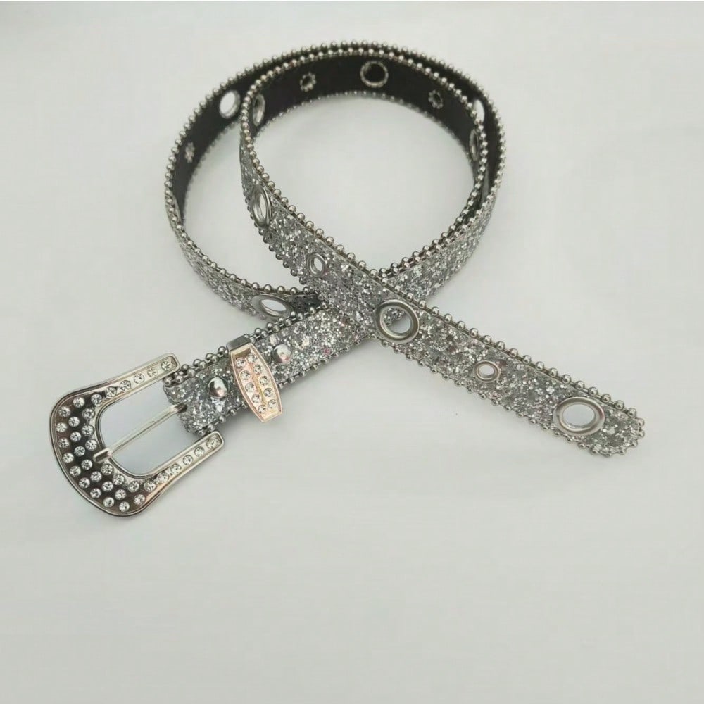 Edge Bead Wide Belt Women's Fashion Versatile Belt Sequined Belt Women's High-end Belt Women