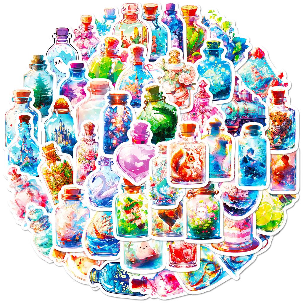 50 Flower Vase Odd Stickers Ins Creative Vase Crystal Vase Big World Stickers Collection Nature