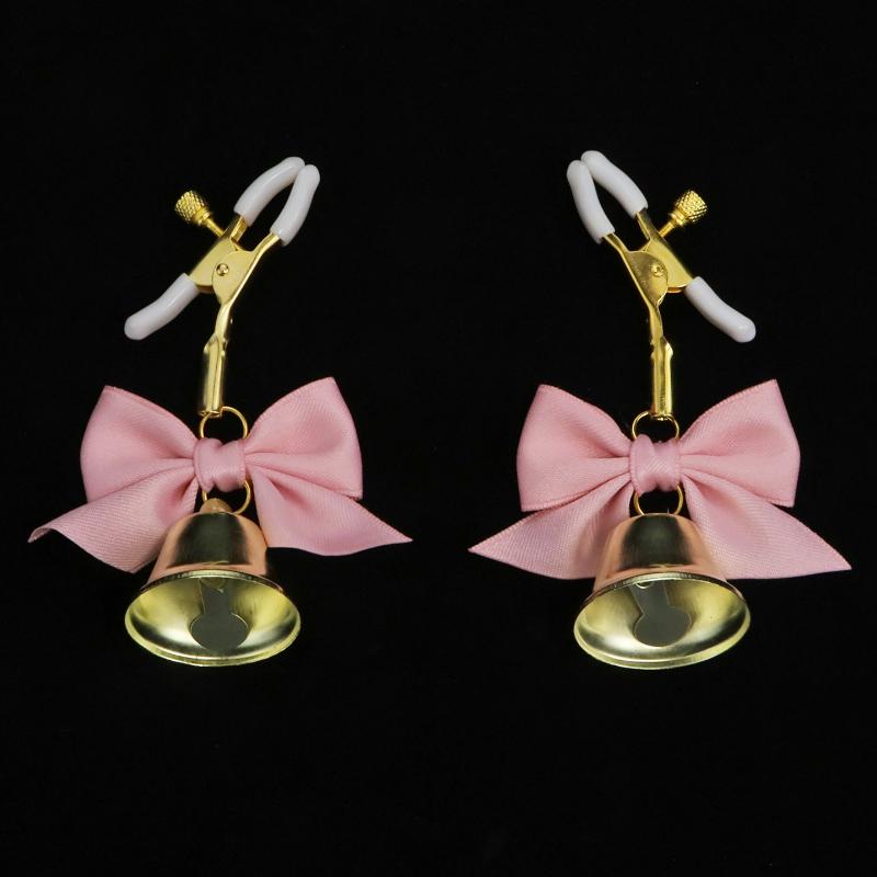1Pairs Sexy Bow Adjustable Nipple Clamp Breast Small Bell Adult Teasing Sex Toys For Couples