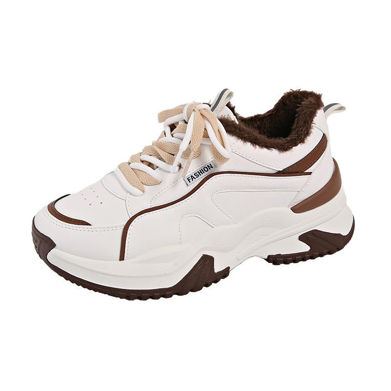 Winter velvet dad shoes 22 new ins thickened warm cotton shoes heightened sports tide shoes