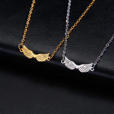 Lucktune Kpop Angel Wing Pendant Necklace for Women Stainless Steel Fashion Chain Necklace 2025 New Choker Jewelry Birthday Gift