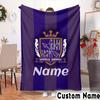 Custom Name Sanfrecce Crest Throws Blanket Flannel Blankets for Couch Bed Gifts for Men Women Picnic blanket Christmas fan gifts