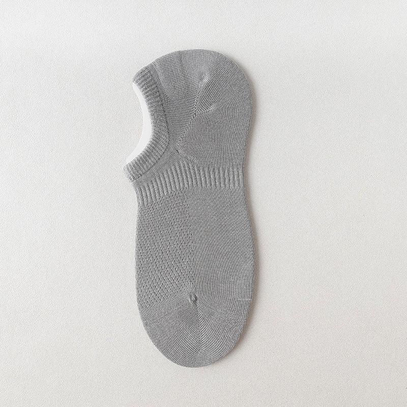 Men's Summer Mesh Breathable Cotton No-Slip Heel-Less Low-Cut Invisible Socks