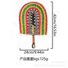 Seagrass Woven Straw Fan Wall Hanging Simple Elements Colored Wall Decoration Daily Summer Hand Crank Fan