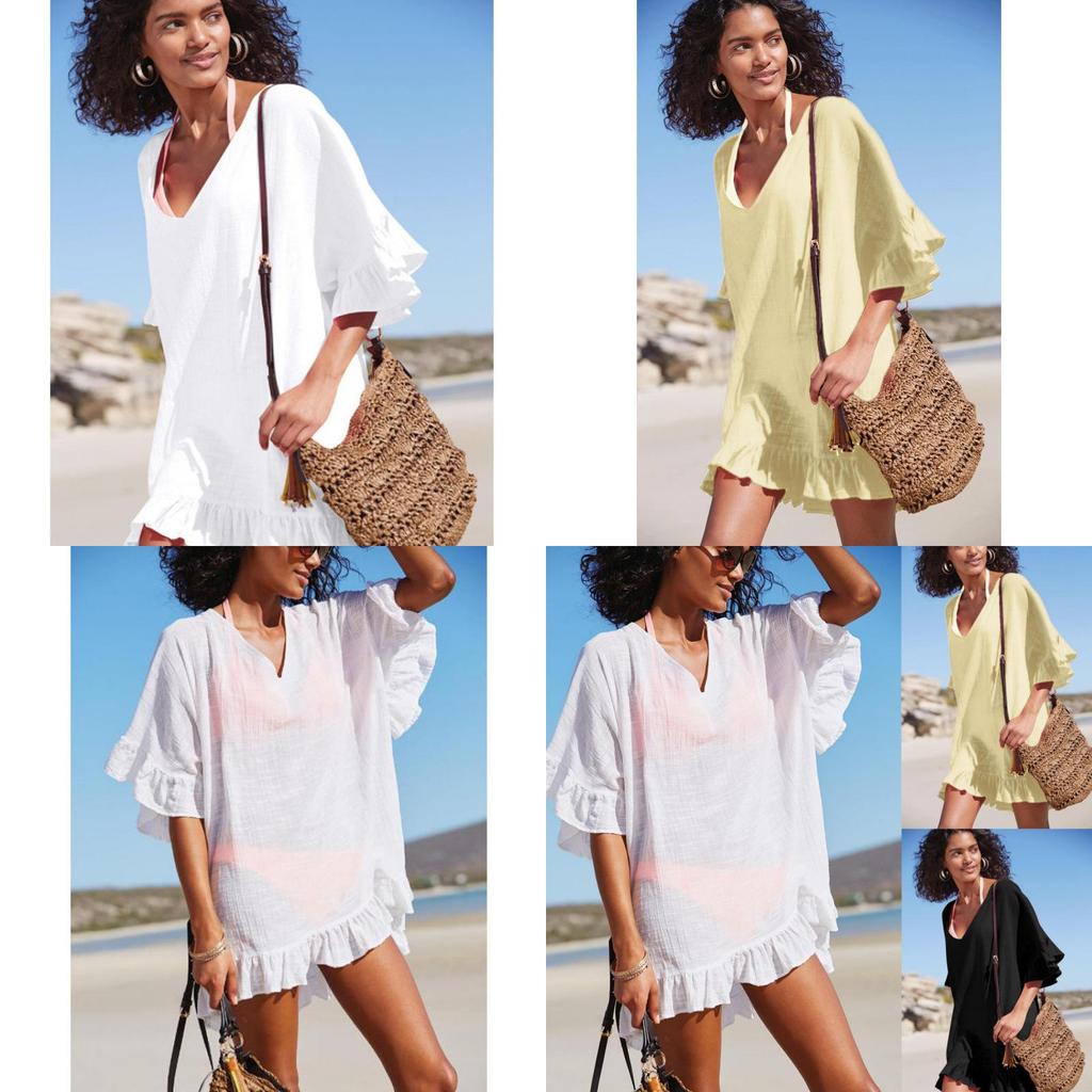 Beach Cover Up Dress With Tencel Blend Fabric For Summer Vacation Wear