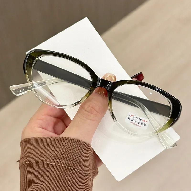 

Ultra Light Anti Blue Light Presbyopia Glasses Vintage European and American Fashionable Women s High-definition Reading Glasses 2.0