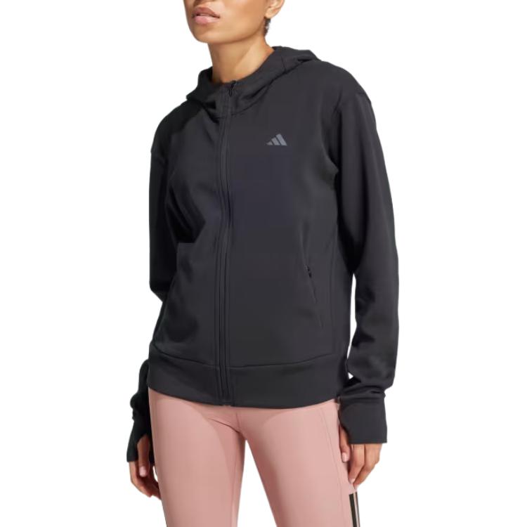 adidas Giacca con cappuccio e maniche lunghe con logo da donna Giubbotti Nero JP2654