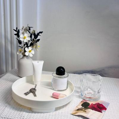 Nordic Style Round Storage Tray Plastic Simple Jewelry Display Tray Household Multi-purpose Holder Living Room
