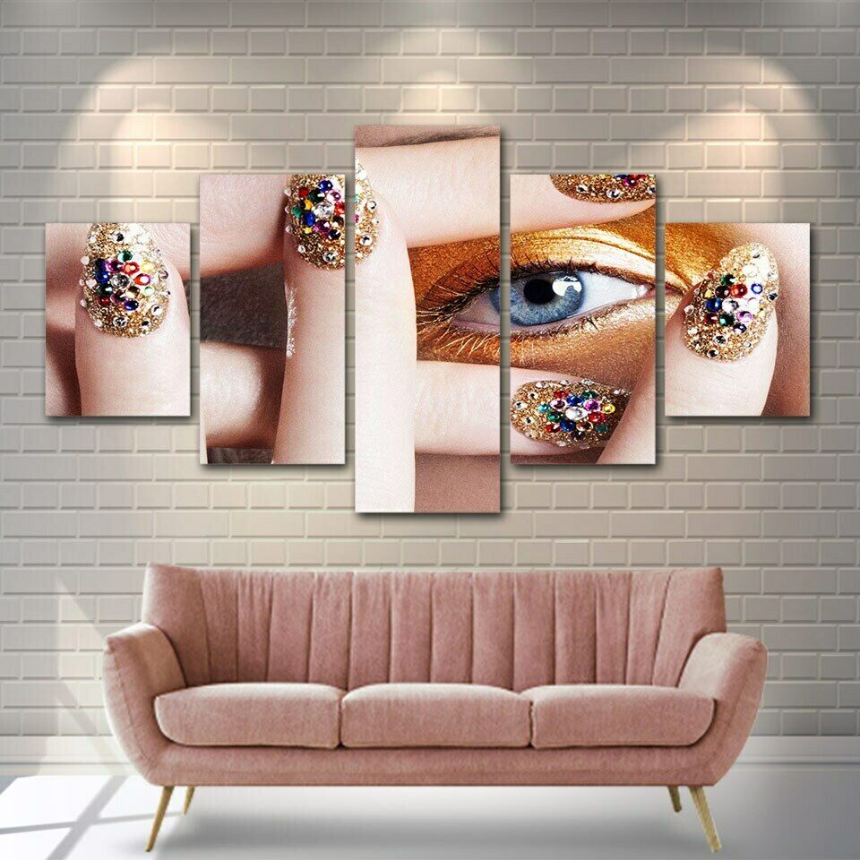 

No Framed Canvas 5Pcs Nail Gel Salon Beauty Wall Art Posters Prints Pictures Paintings Home Decor for Living Room Decoration 20x35 20x45 20x55cm