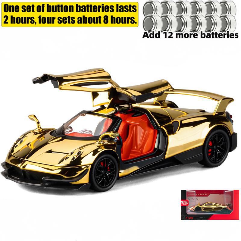 1:24 Pagani Huayra Dinastia BC Supercar Alloy Electroplating Sports Car Model Metal Track Racing Car Vehicles Model Sound Light