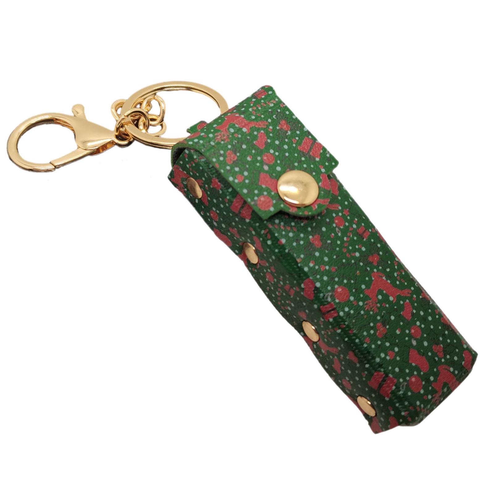 

Брелок-держатель для губной помады, кожа PU, сумка для помады, чехол для наушников, подвеска для бальзама для губ для женщин, дорожный, для ключей, декор для рюкзака зелёный