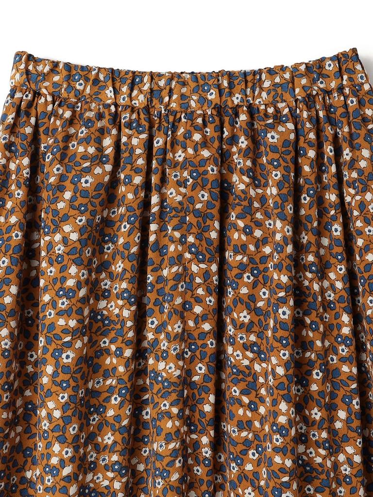 Ships Colors Machine Washable Tiered Skirt with Small Floral Print, Women's, 223230026, Brown, One Size