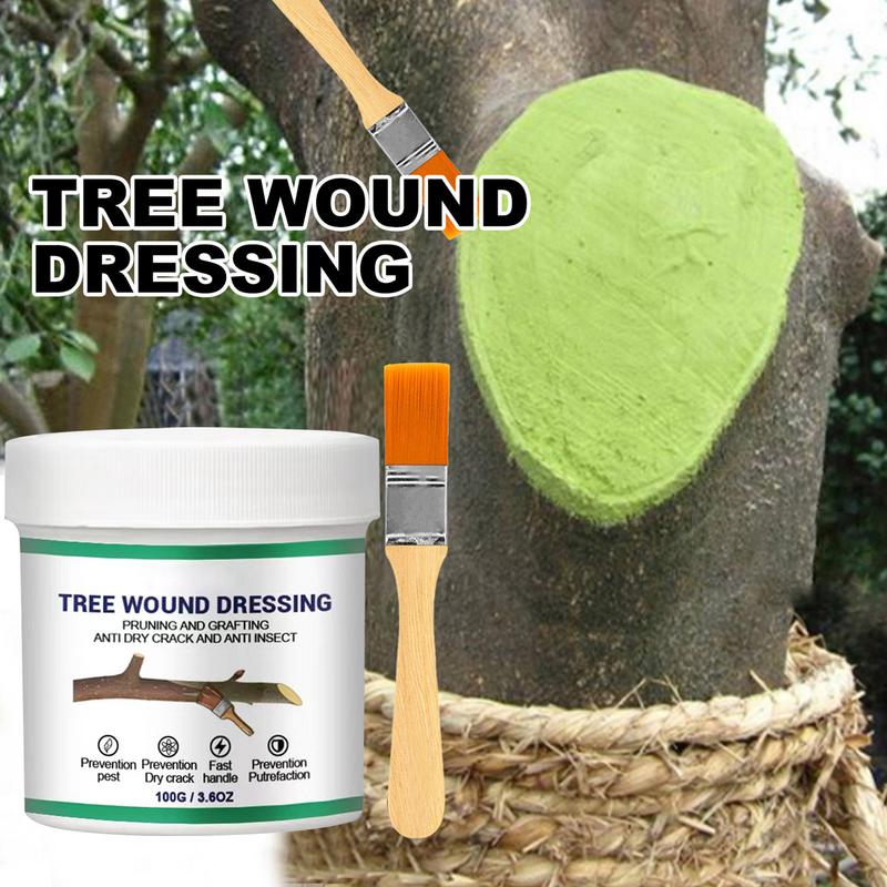 118g Tree Wound Bonsai Cut Paste Smear Agent Pruning Compound Sealer with Brush Dashu Wound Healing Agent Repair Tool with Brush