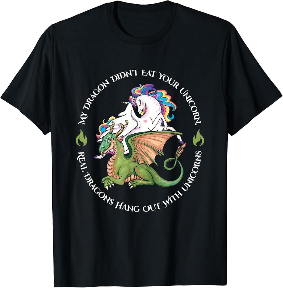 Funny My Dragon Didnt Eat Your Unicorn Best Friends Hang Out T-Shirt Unisex T-Shirt XXL