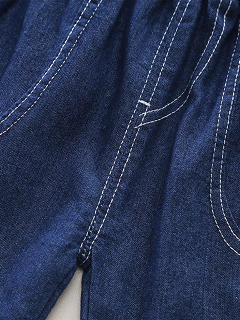 0-5 years old baby clothes casual suit summer new boys full of letters T-shirt denim shorts two-piece set fashion cotton
