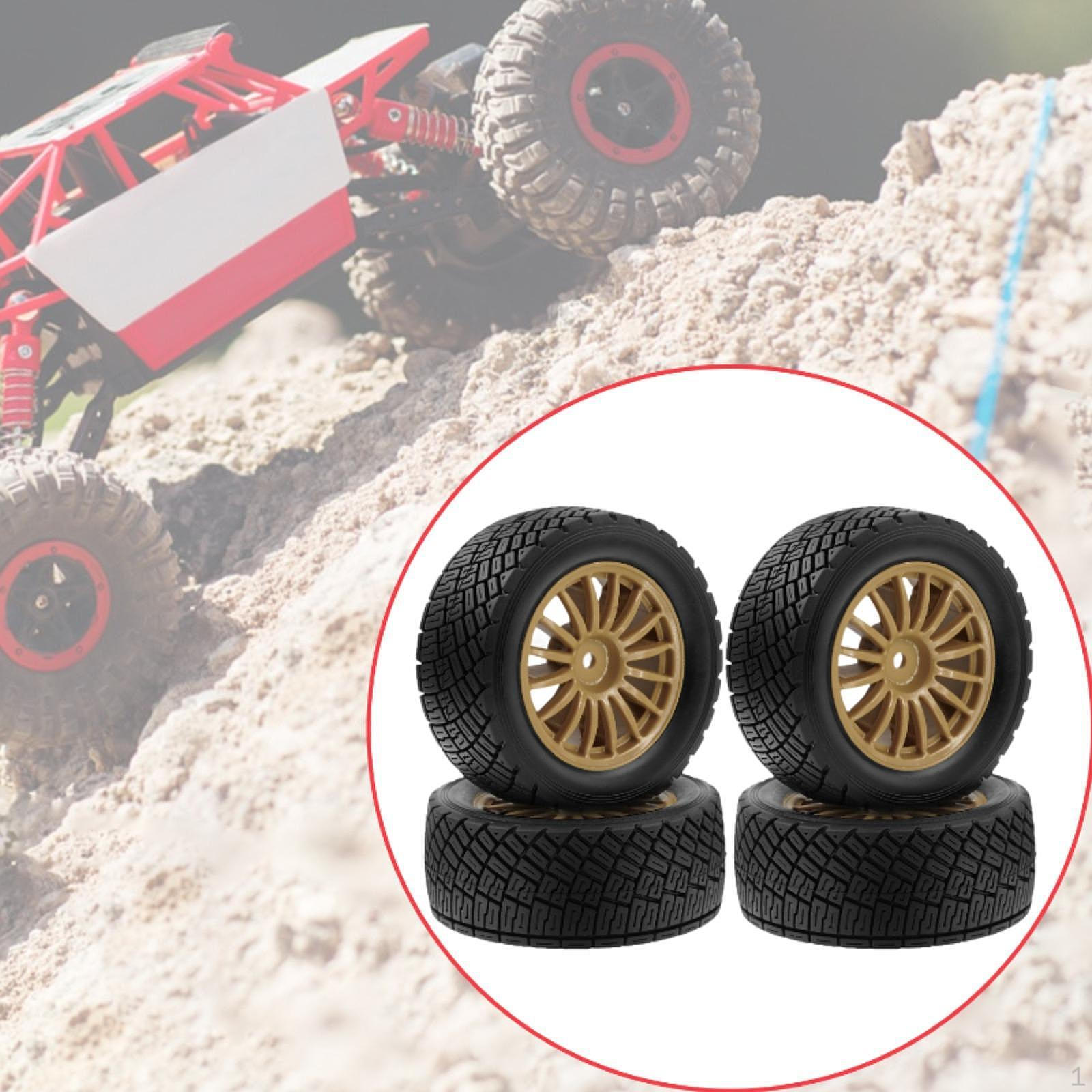 

4 Pieces 1/10 RC Tires Nylon W230 Upgrade Part Easy to Install Modification Accessory Parts коричневий