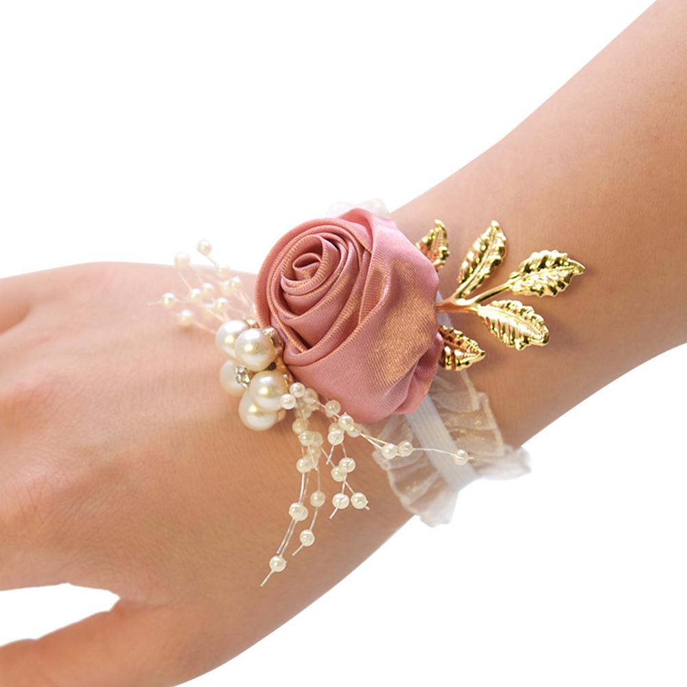 Wedding Flowers Wrist Flowers Garlands Wedding Supplies Dark Pink Light Grey Light Pink Pink Rose Silk Burgundy