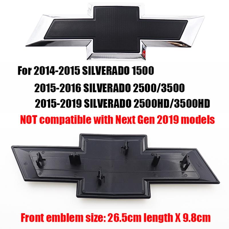 AABHJ1 1pz 3D ABS Logo Anteriore Auto Emblema Griglia Anteriore Auto Adesivo Cofano Anteriore Accessori Styling Per Chevrolet SILVERADO