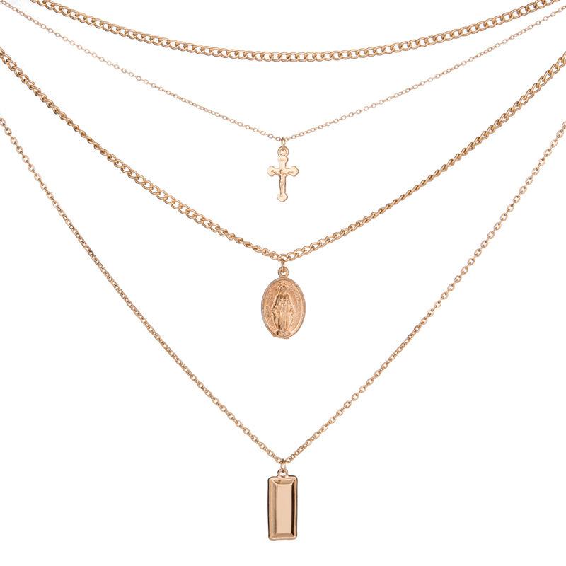 

Stylish And Sophisticated Multi Layer Cross Necklace With Distinctive Alloy Craftsmanship золотий