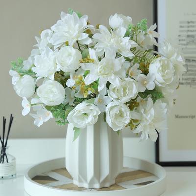 Artificial Flower Silk Dahlia Peony High Quality Holiday Wedding Bridal Bouquets Home Vases Table Diy Gift Scrapbook Decorations