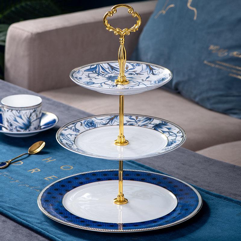 European Style Ceramic Dim Sum and Snack Cake Stand