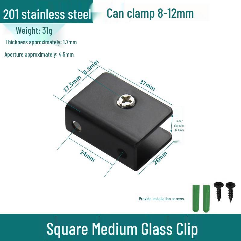 304 Stainless Steel Semicircular Glass Shelf Holder Clip