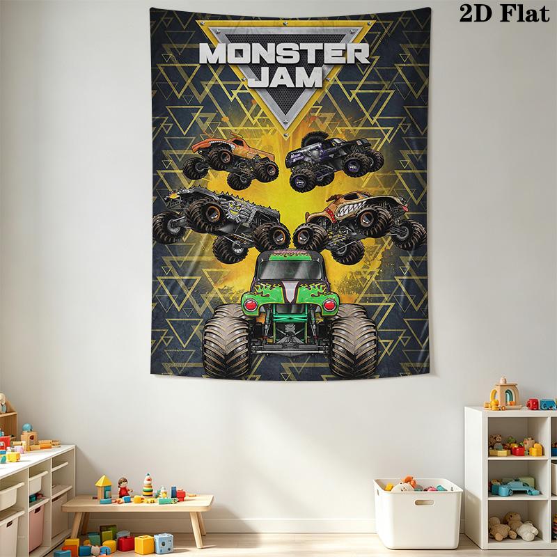 Monster Jam Pattern Home Decor Tapestry, Wall Hanging, Decorative RV Wall Cloth.MGT0918497