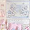 Girly heart background cloth dormitory bedroom background hanging cloth cute room wall decoration cloth bedroom tapestry