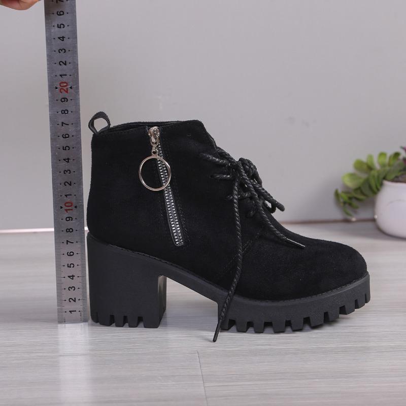 Shoes for Women 2024 High Quality Side Zipper Women's Boots Fashion Front Lace-up Modern Boots Women Hot Plus Size Ankle Boot
