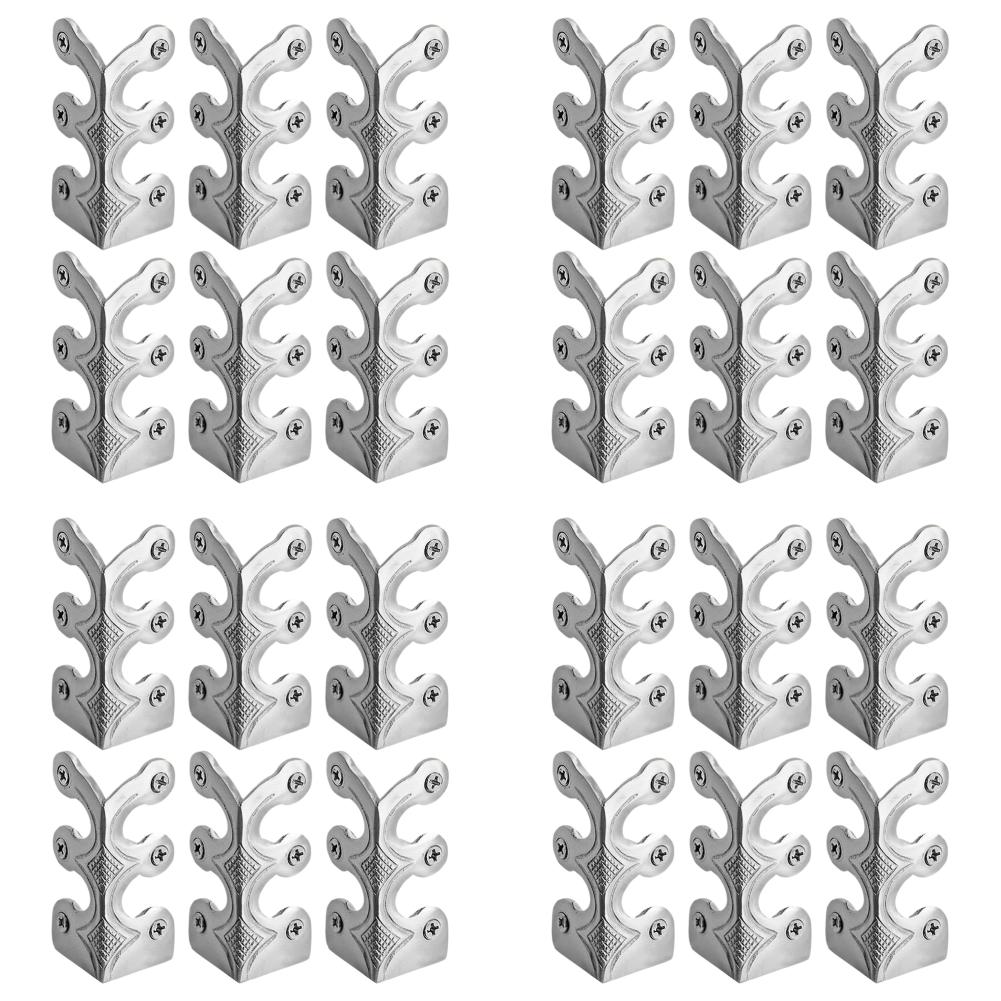 

6PCS Vintage Metal Corner Protector Iron Skirting Board Corner Protector(Silver)