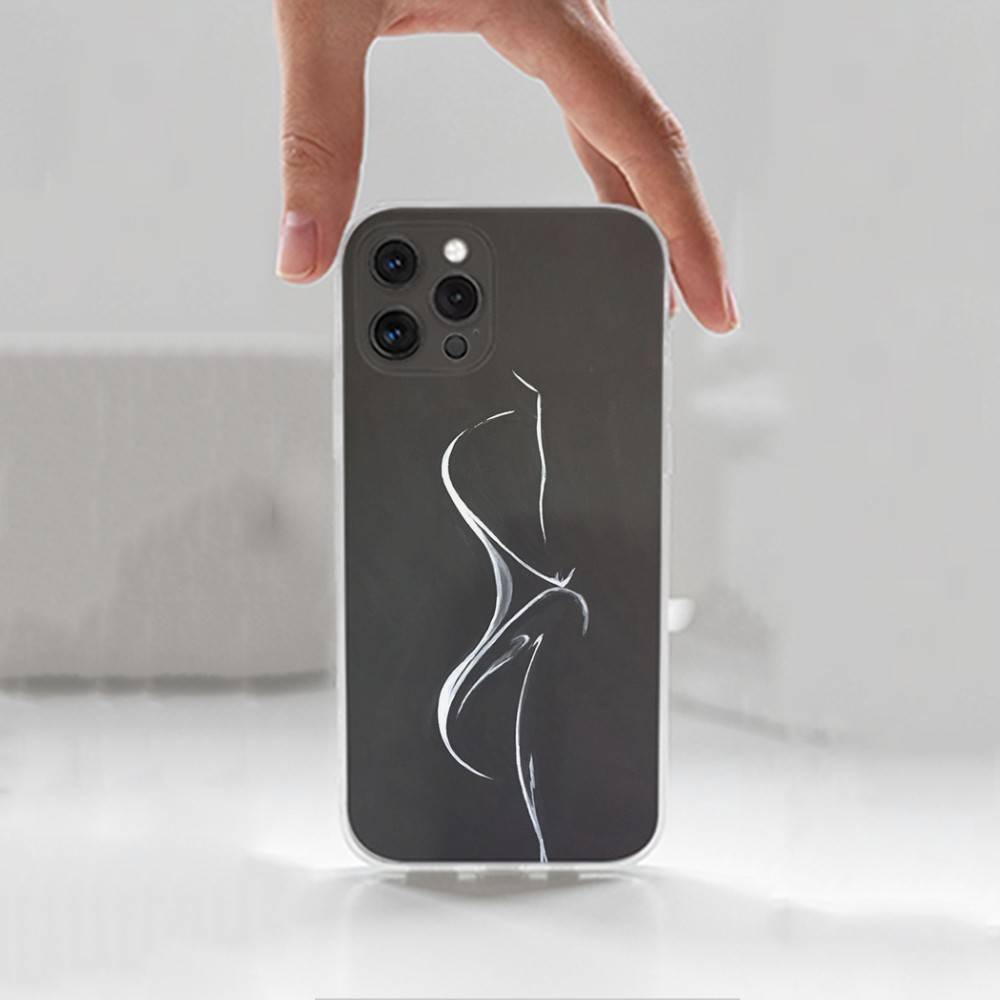Art Sexy Body Woman Case For iPhone 15,11,12,13,16,14,17,Pro,Max,Plus,SE,Mini,X,XS,XR, Transparent Soft Silicone