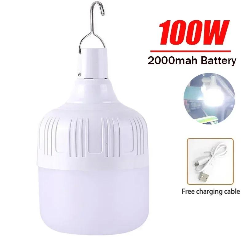 100/500W Portable Camping Lamp Battery Lantern Outdoor Rechargeable Mobile LED Bulbs Fishing Tent Patio Porch Garden Lighting