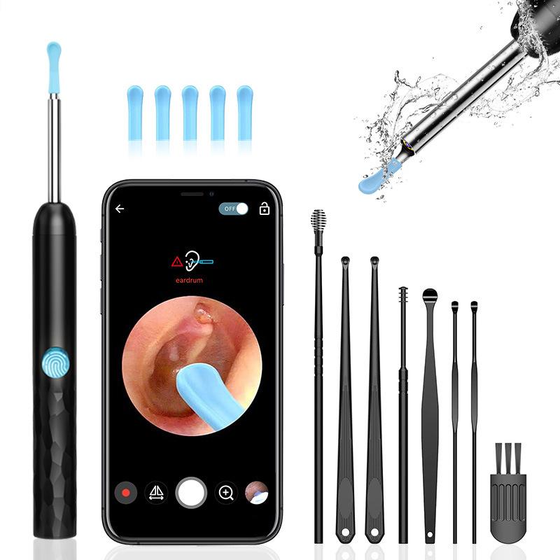 

Ear Wax Removal - Earwax Remover Tool with 7 Pcs Ear Set - Ear Cleaner 1080P HD Ear Scope - Camera with 6 Led Lights - Ear Cleaning Kit with 11 Ear чёрный