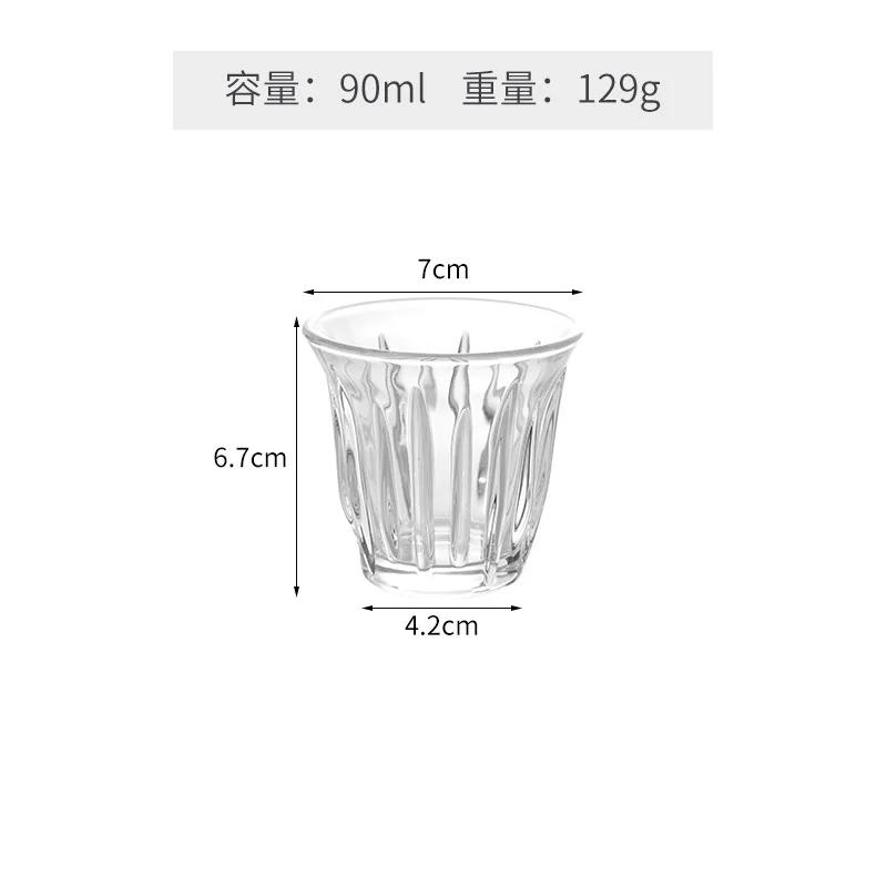 

90-200ML Glass Coffee Cup Espresso Mug Art Striped Anti-scald Mocha Juice Cocktails Coffee Mugs for Latte Cappuccino Tea Cafe