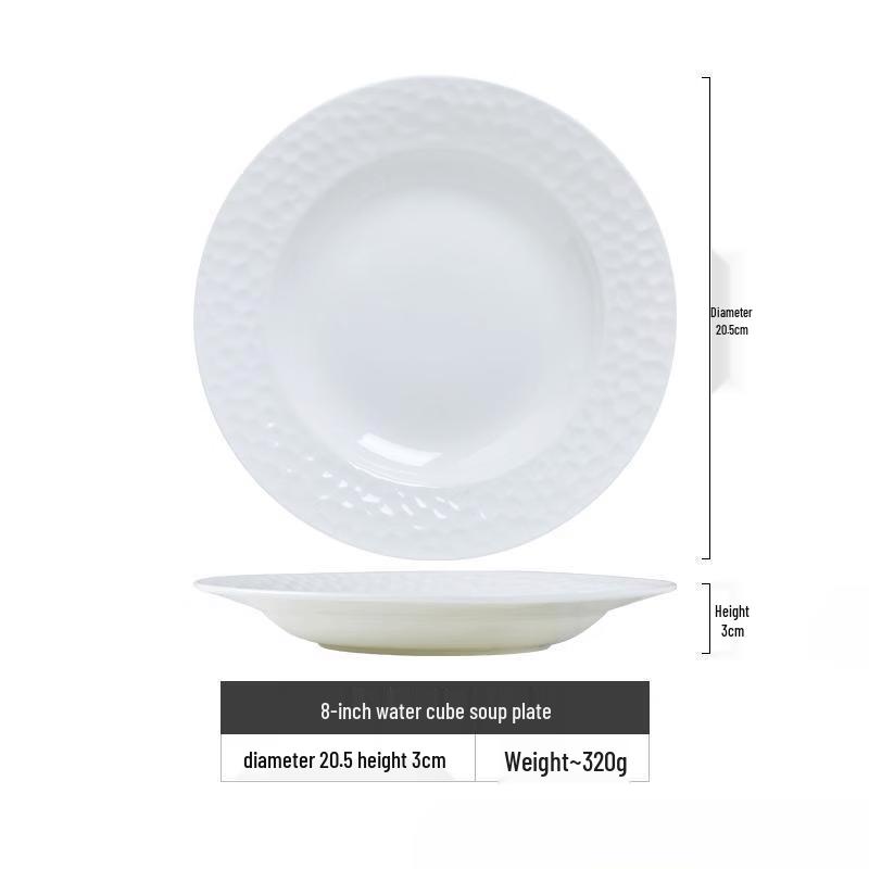 Zhishi Jingdezhen Bone China 8-inch Deep Dumpling Plates, Set of 2