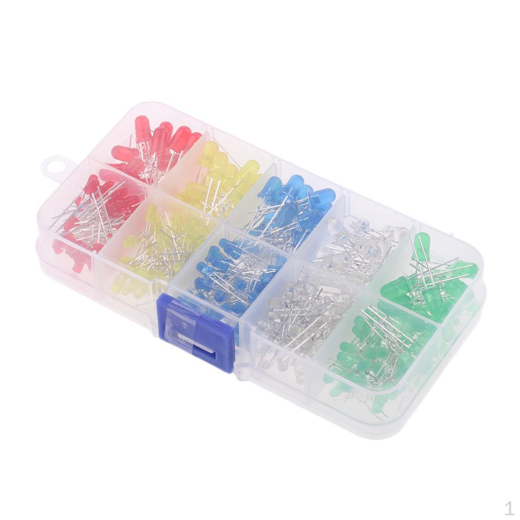 

300шт 3мм (5 цветов х 40 шт.) & 5 мм 20 шт.) Набор светоизлучающих светодиодных ламп, синий