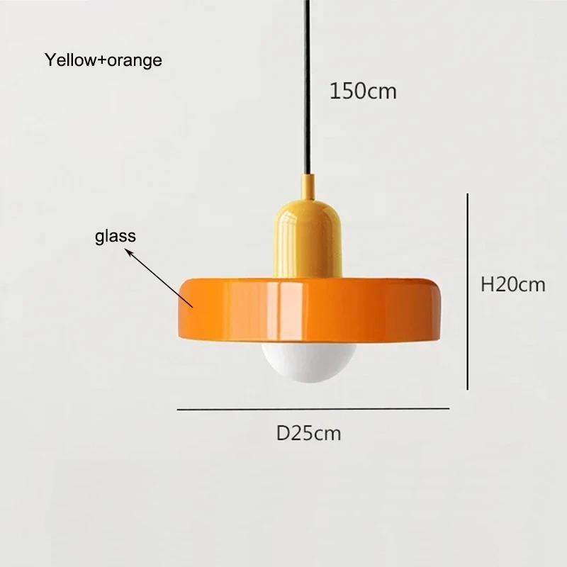 Retro Color Glass Pendent Hanging Lamp Home Decor For Living Dining Bedroom Kitchen Island Suspended Chandelier Furniture E27