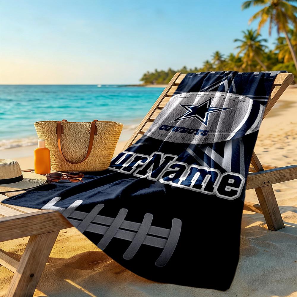 Dallas Customize Text Beach Towel High Absorbency & Quick-Dry Portable for SwimmingBeachCamping Travel Beach AccessoriesGym