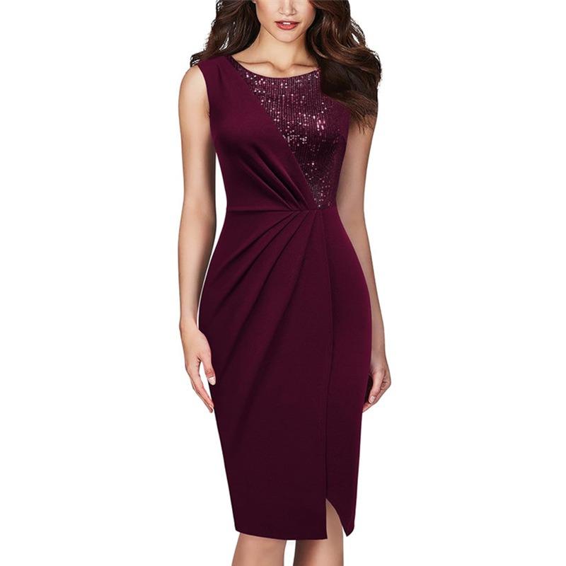 BITCED Fashion Summer Spring Sleeveless O-Neck Casual Dresses